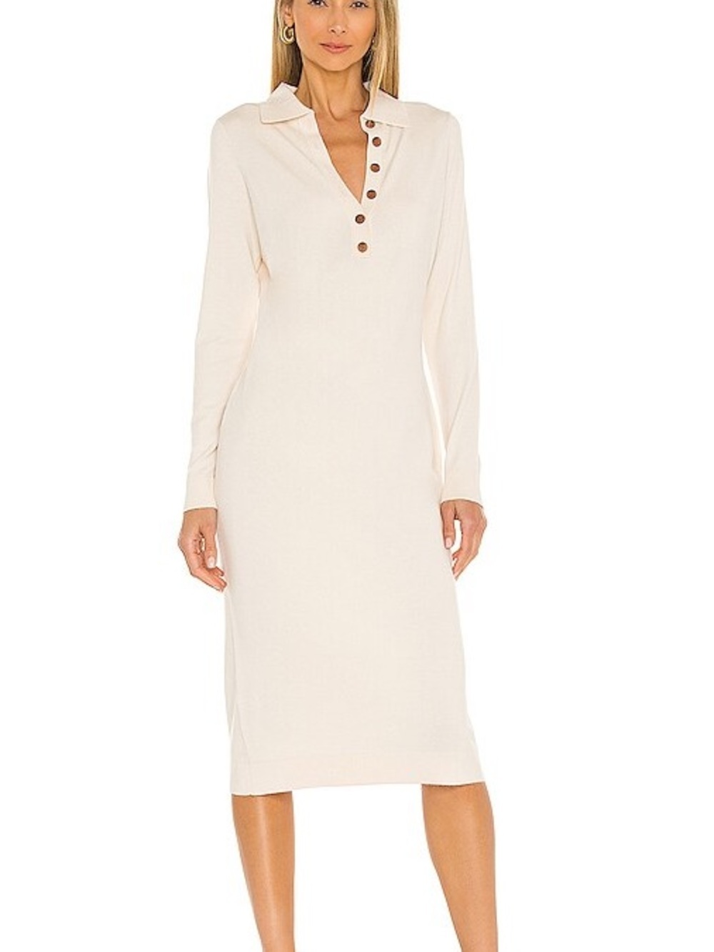 131. 525 America Cream Polo-Style Midi Dress - Picture 2 of 10